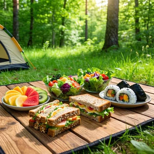 No cook camping meal setup