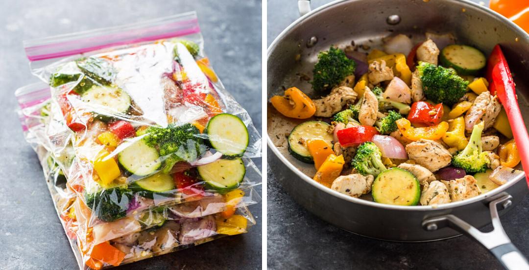 One pan freezer meal prep
