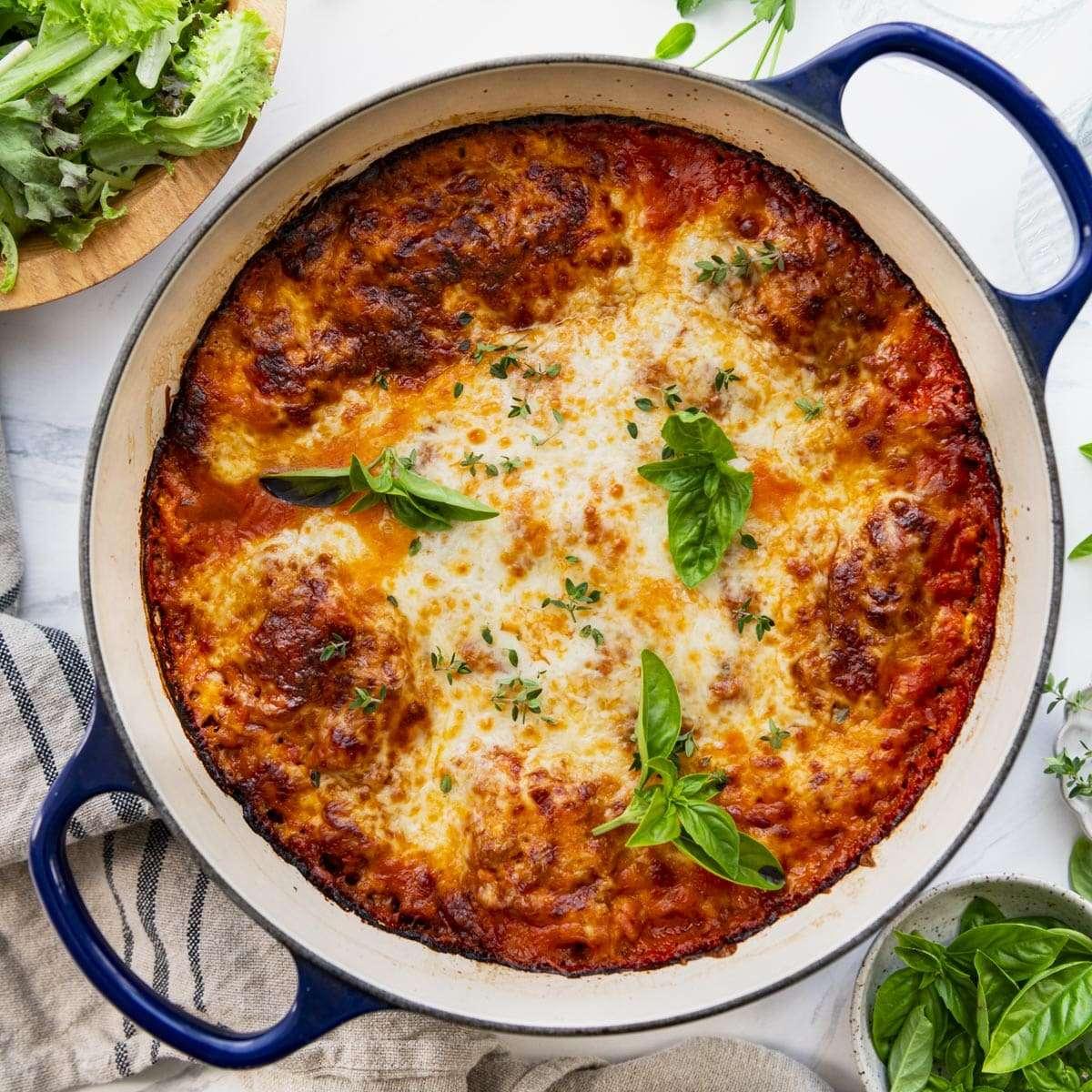 Dutch oven one pot lasagna