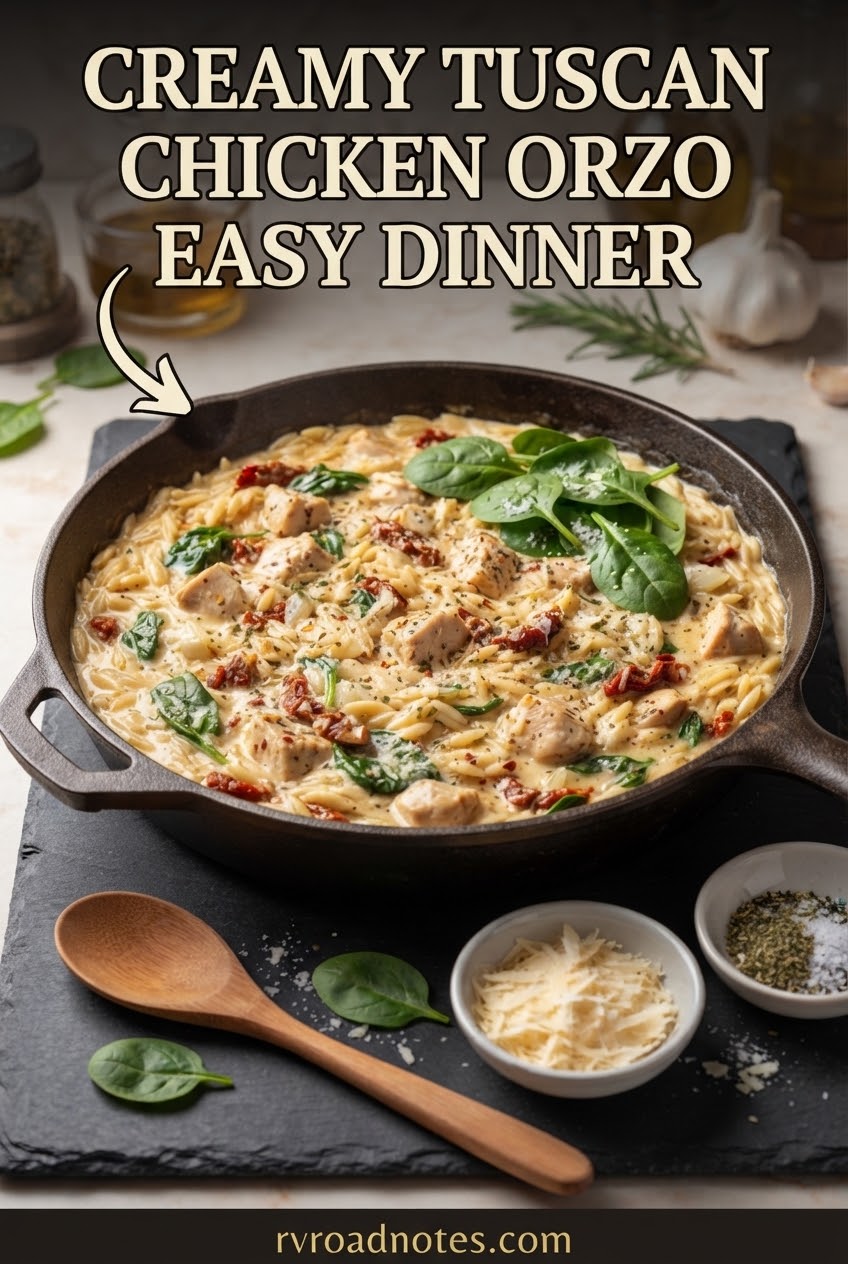 Creamy Tuscan Chicken Orzo Easy Dinner