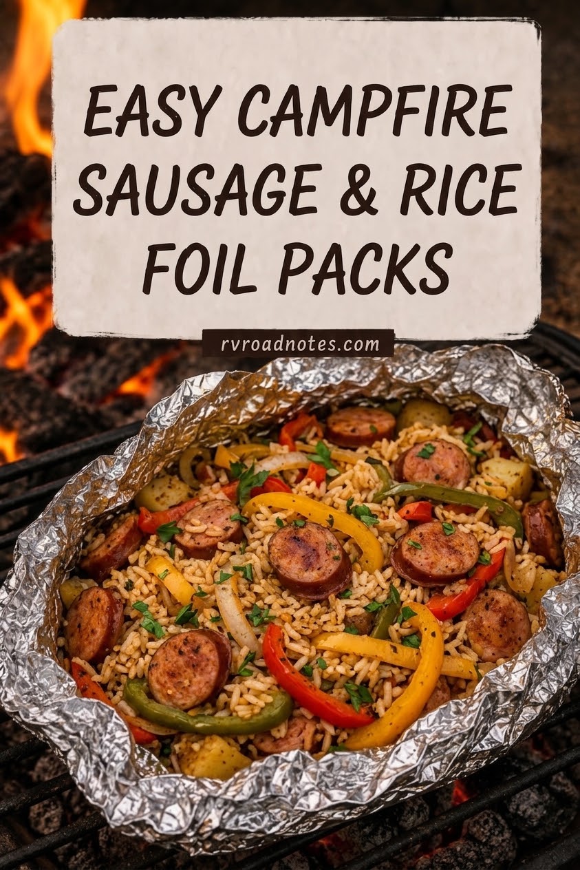 Easy Campfire Sausage & Rice Foil Packs