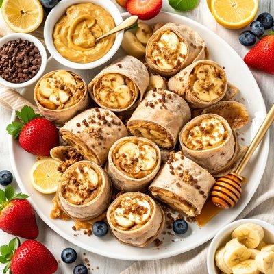 Peanut butter banana breakfast wraps