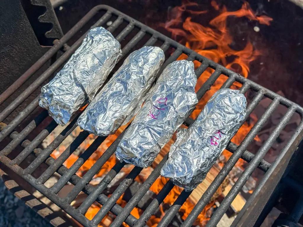 Portable camping breakfast burritos