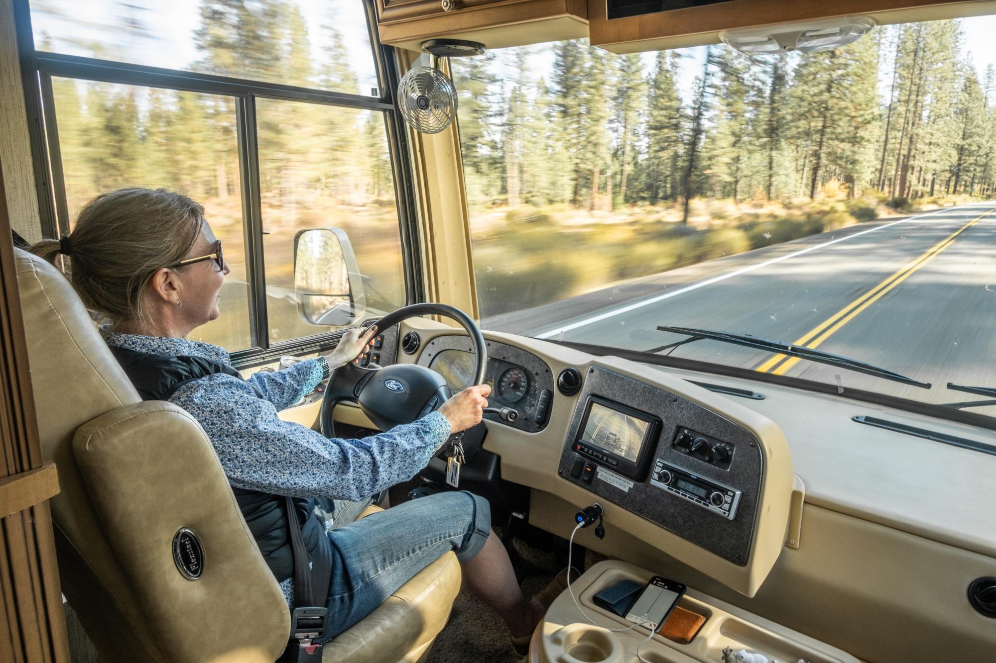First time RV owner checklist practicing RV driving and parking skills