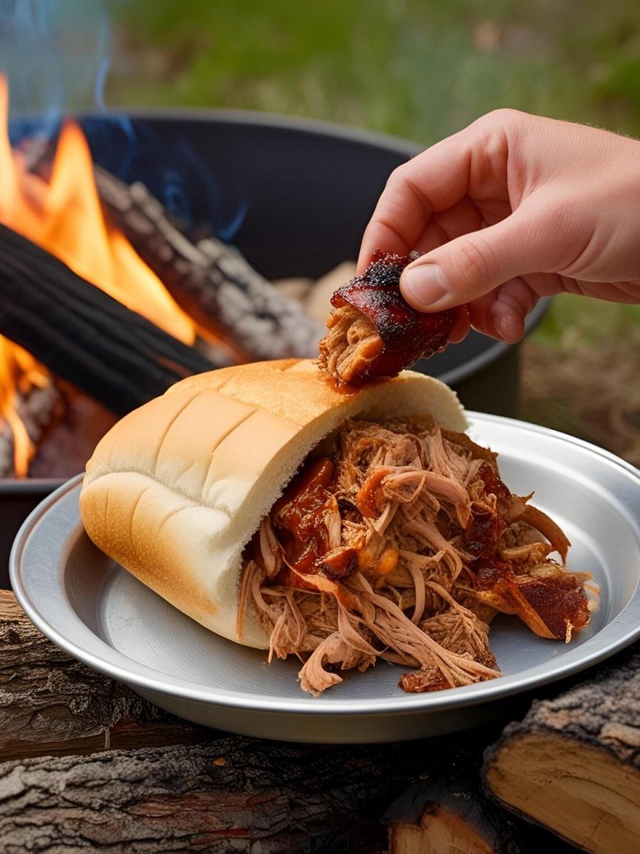 Pulled pork campfire sandwich