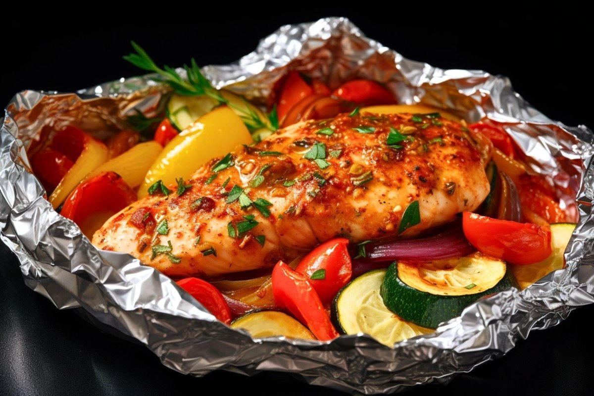 Foil packet camping dinner