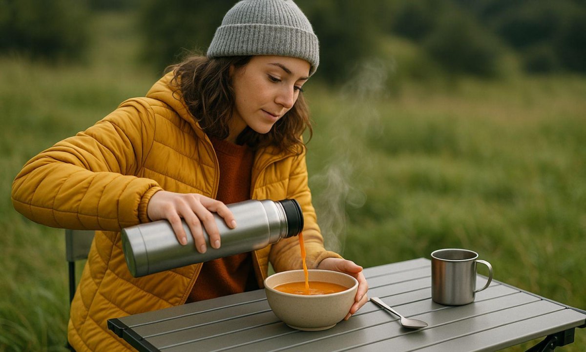 Soup container ready for camping