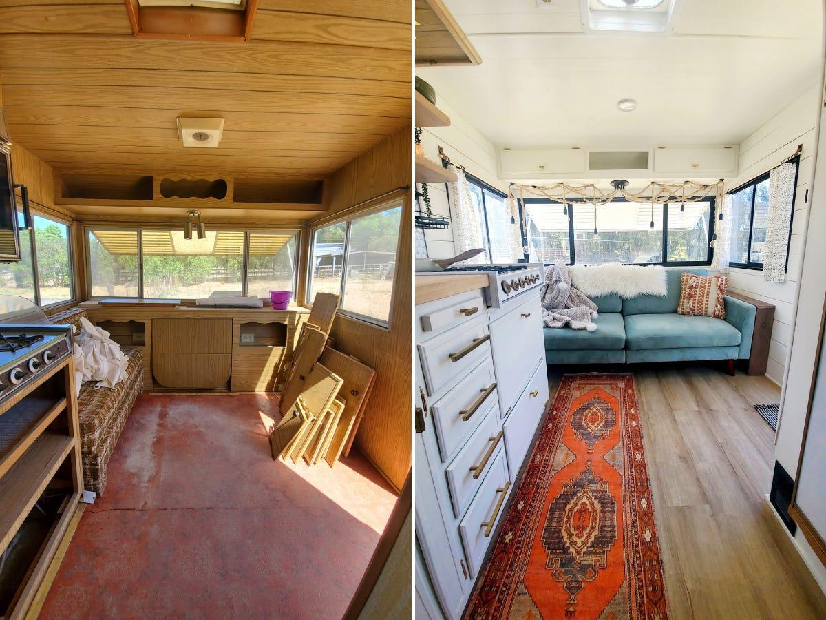 Renovated vintage RV interior