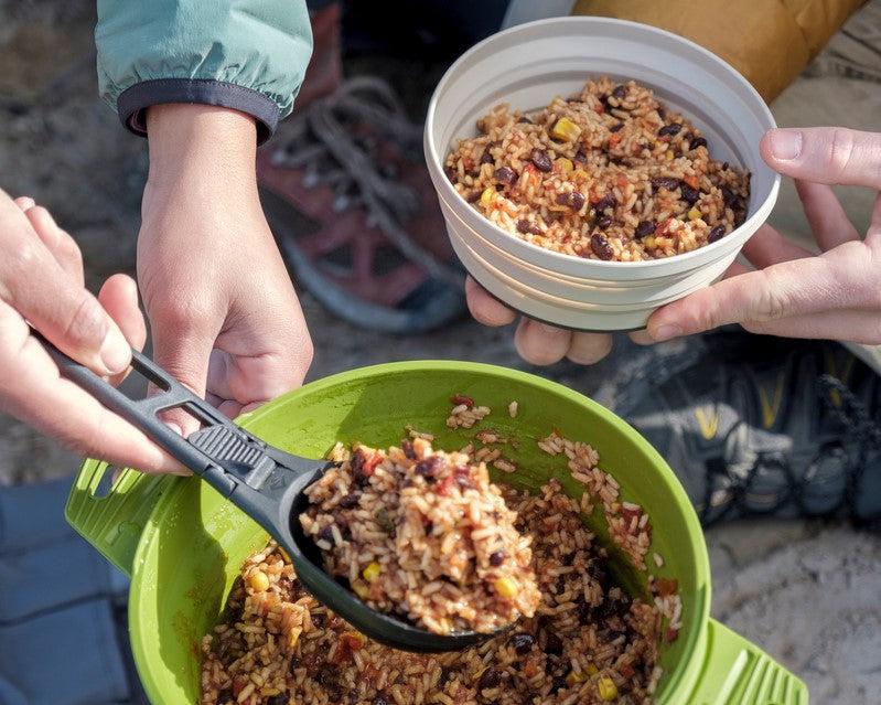 Rice and beans camping meal
