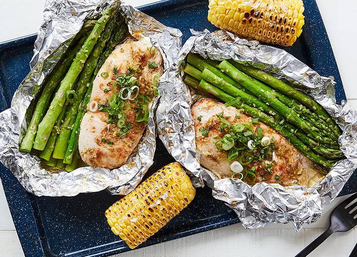 summer grilled chicken foil packet