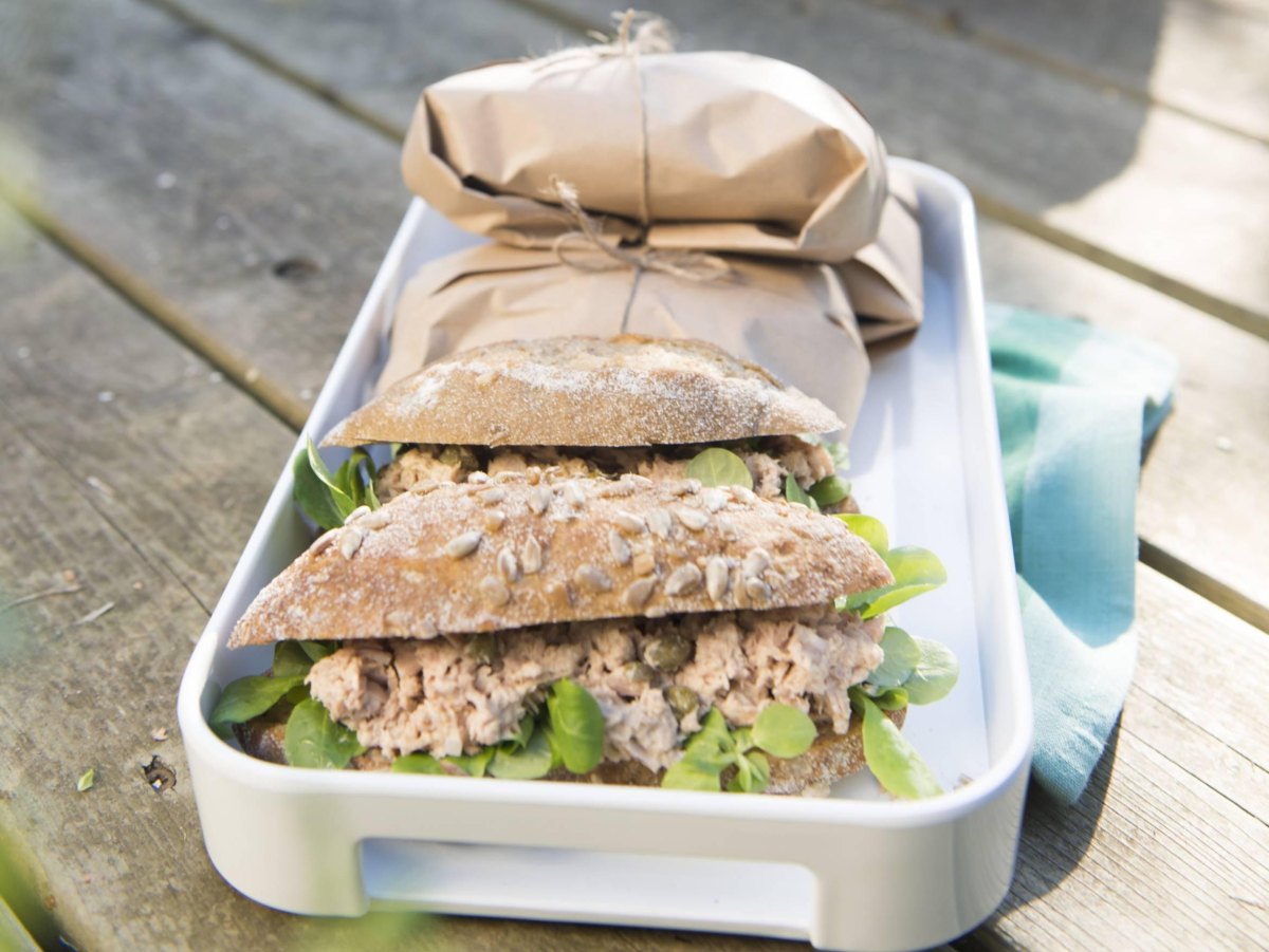 Tuna salad camping sandwich