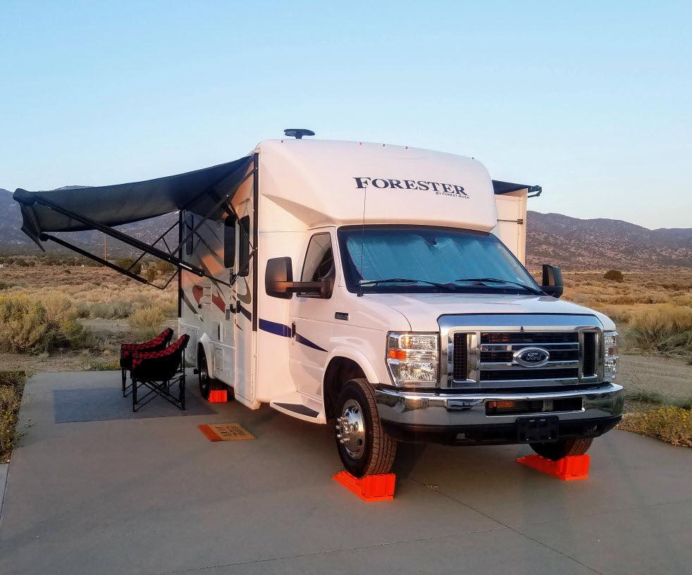 First time RV owner checklist showing RV campsite setup process