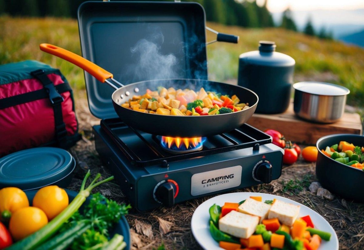 Vegetarian camping meal preparation