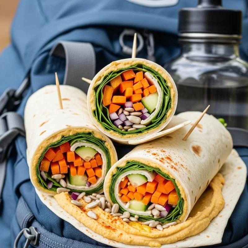 Veggie hummus wrap sandwich