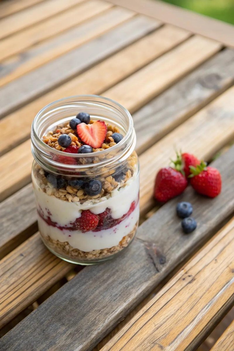 Yogurt granola parfait camping pack